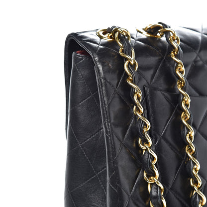 Chanel Lambskin Quilted XL Jumbo Single Flap Black 10 of 12