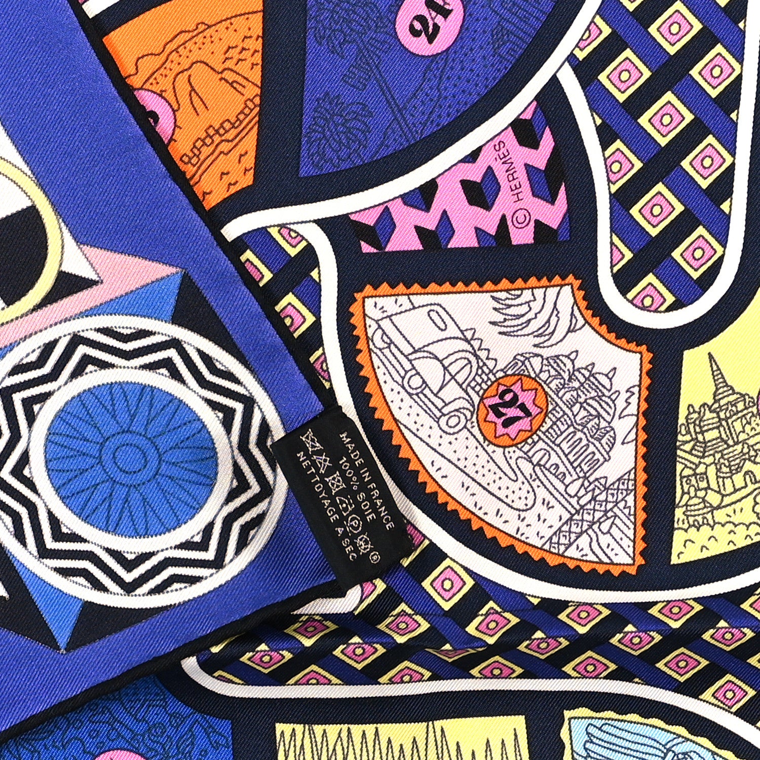Hermes Silk Regles Du Jeu Scarf 90 Violet Rose Multicolor 3 of 3