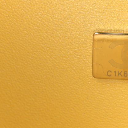 Chanel Iridescent Caviar Quilted Medium Double Flap Yellow 9 of 13