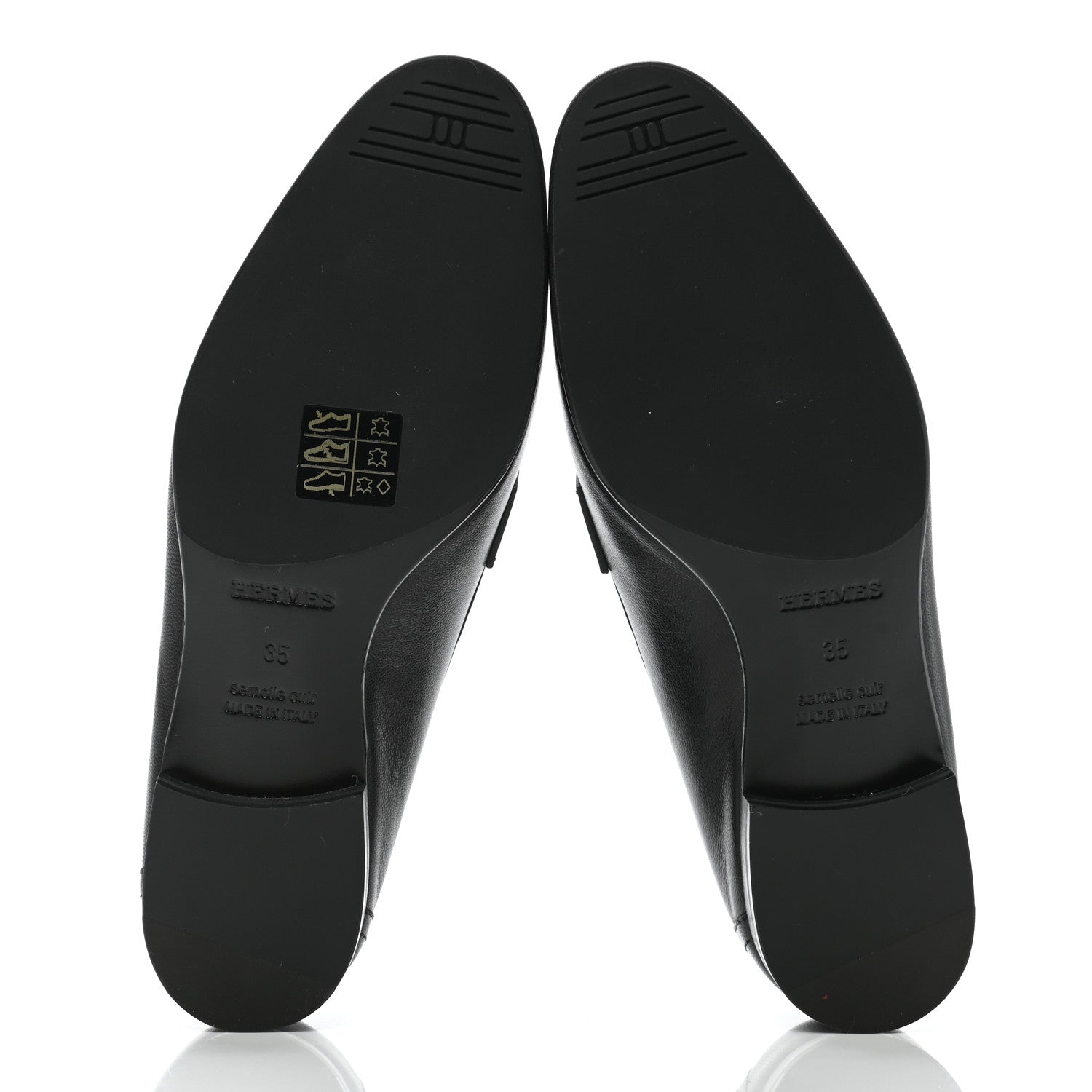 Hermes Goatskin Womens Paris Loafers 35 Black 5 of 9