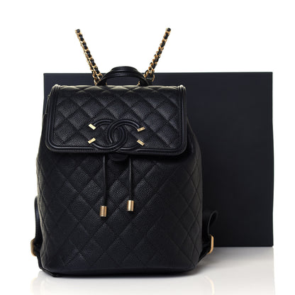Chanel Caviar Quilted Filigree Backpack Black 15 of 15