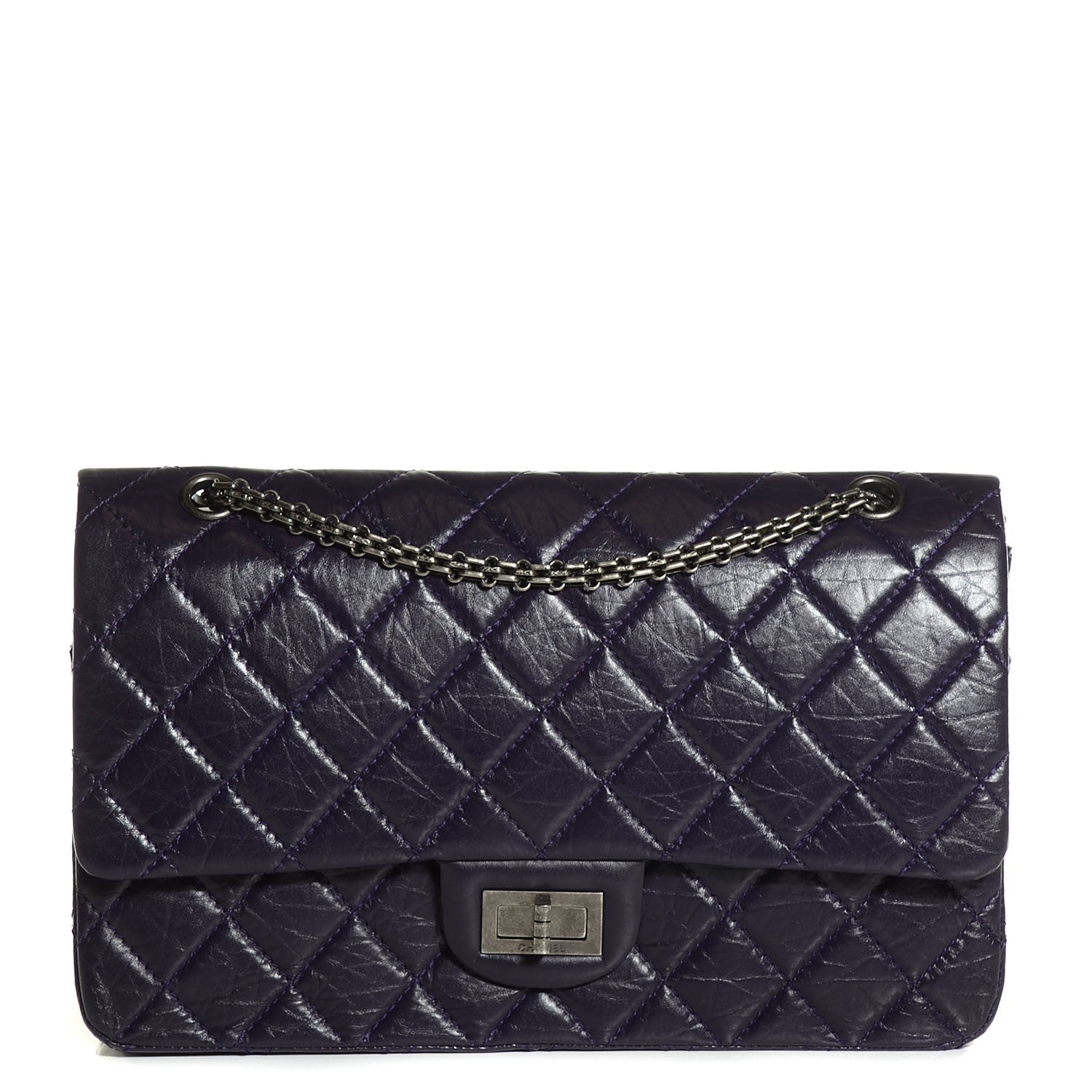 Chanel Aged Calfskin Quilted 2.55 Reissue 227 Flap Prune 1 of 8