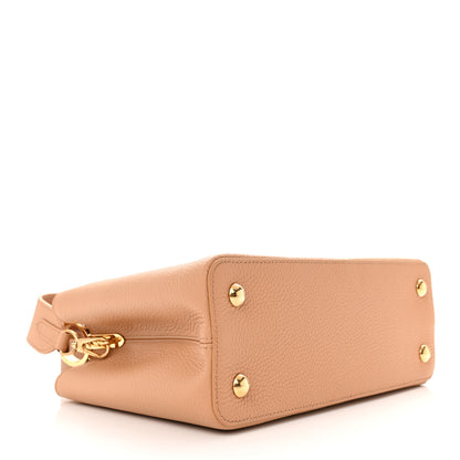 Louis Vuitton Taurillon Capucines MM Arizona Beige Wood Brown 4 of 10