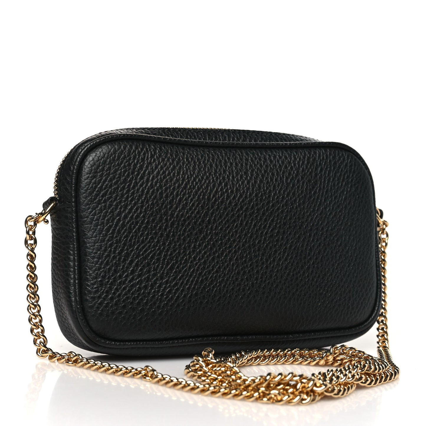 Dollar Calfskin Super Mini GG Marmont Chain Shoulder Bag Black