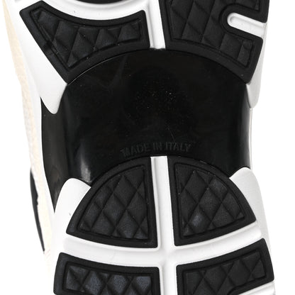 Chanel Mesh Suede Grained Calfskin Womens CC Sneakers 38 White Black 7 of 10