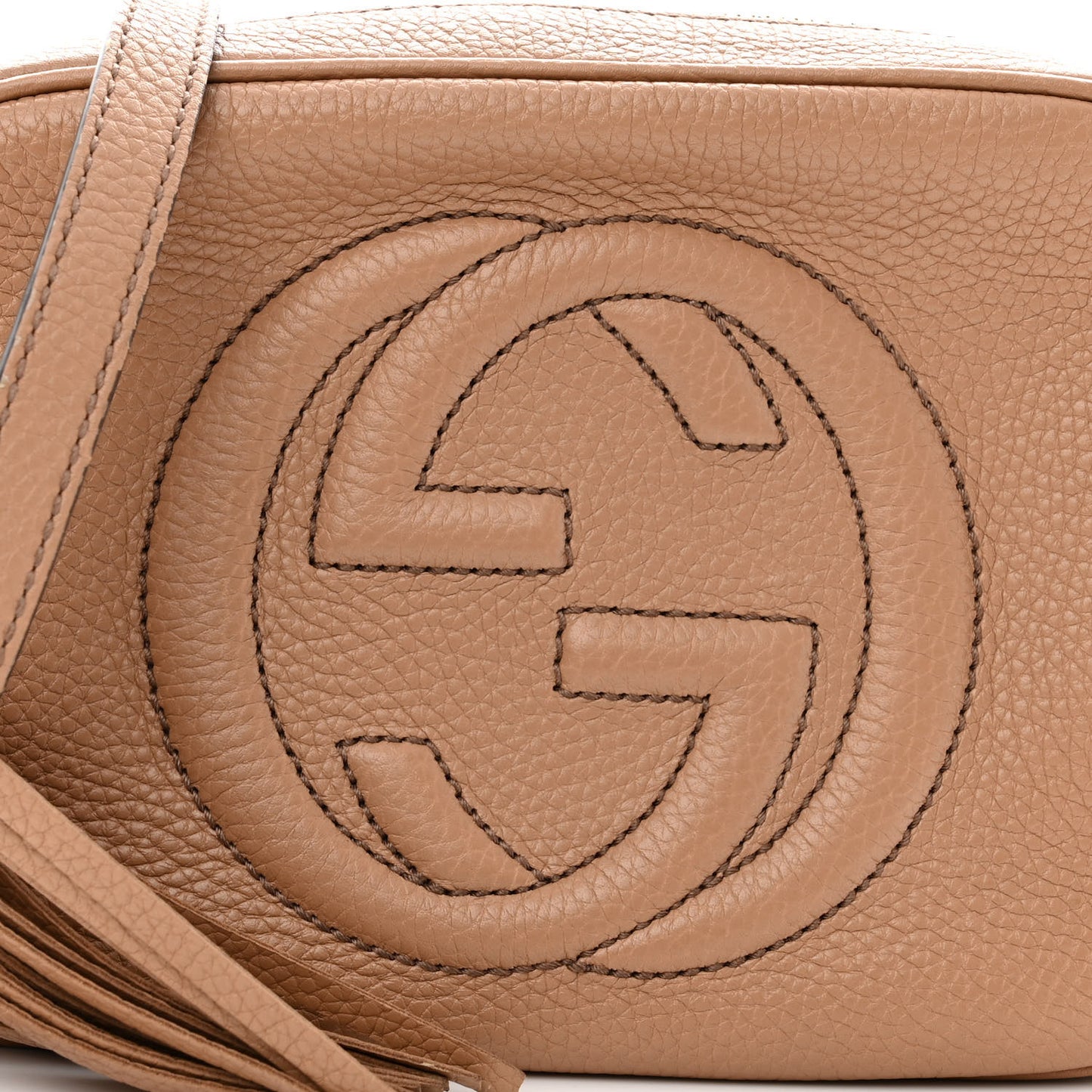 Pebbled Calfskin Small Soho Disco Bag Camelia