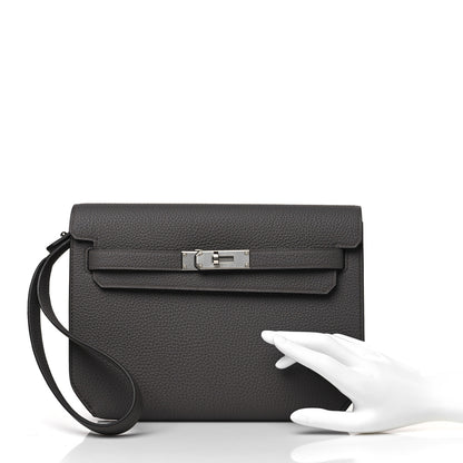 Hermes Togo Kelly Depeches 25 Pouch Etain 3 of 11