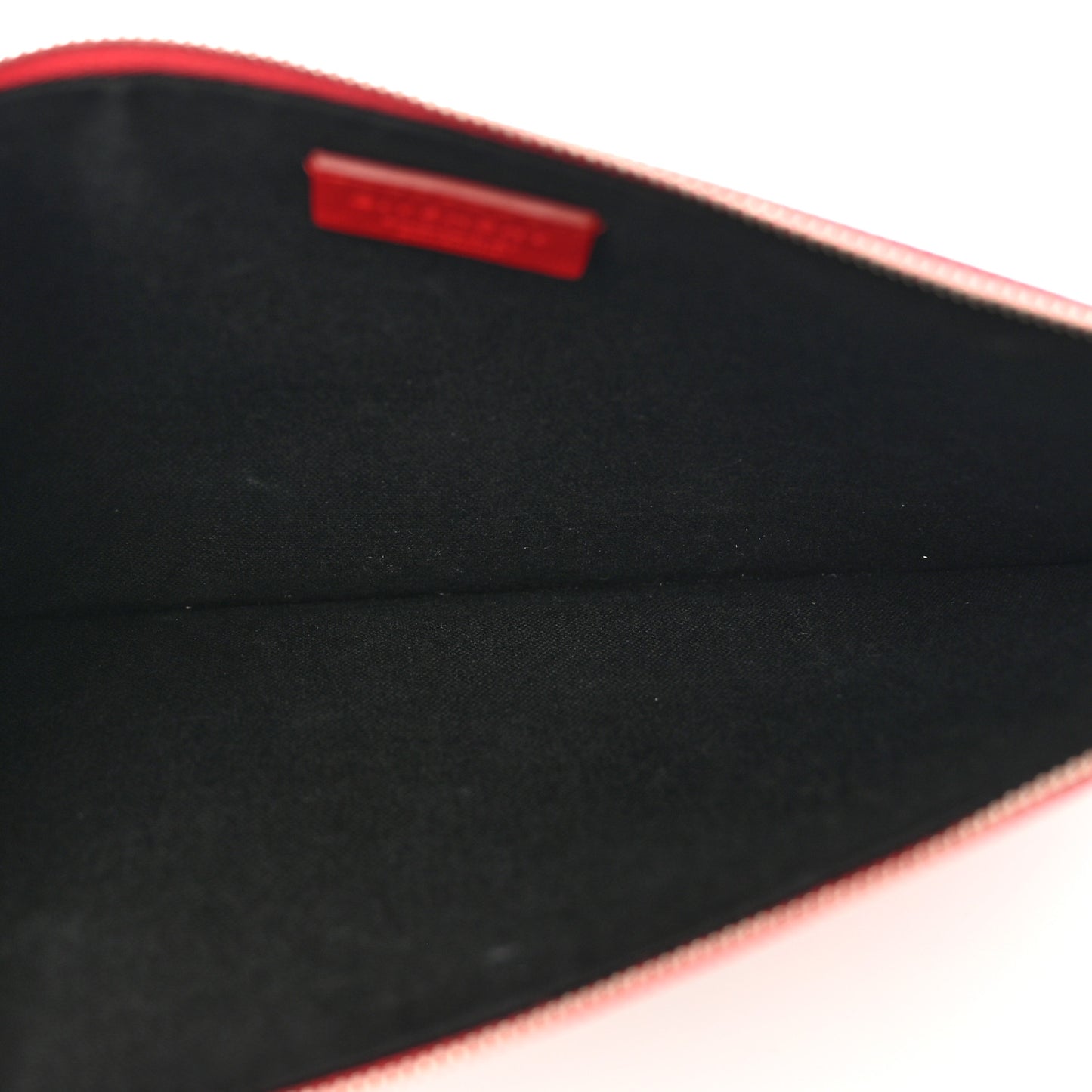 Textured Coated Canvas Bambi Print Medium Cosmetic Pouch Red