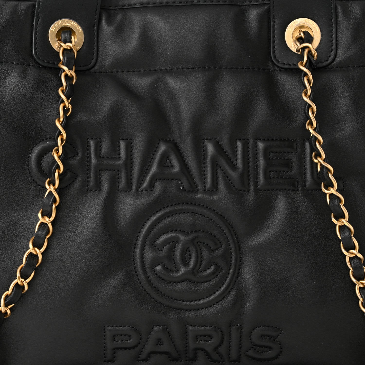Chanel Calfskin Small Deauville Tote Black 9 of 12