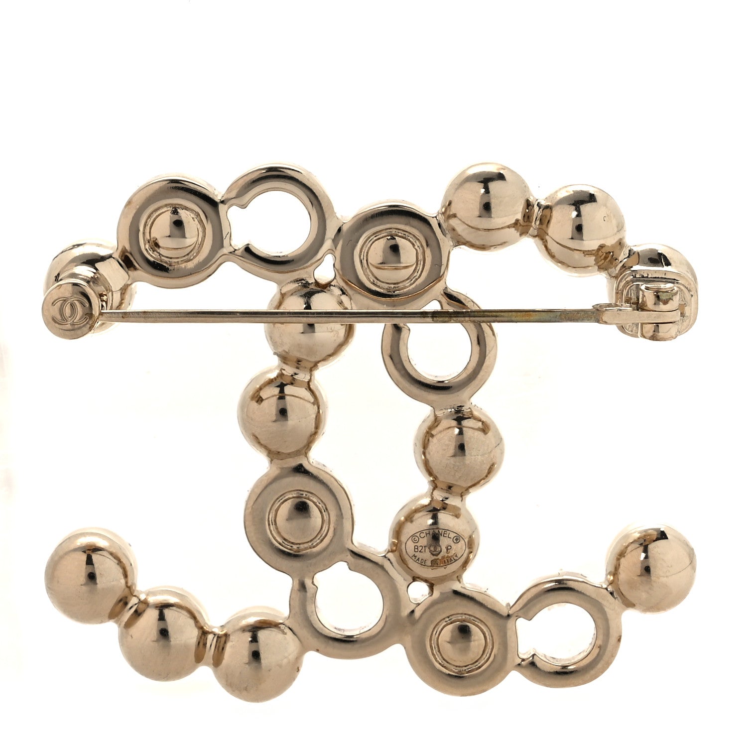 Chanel Pearl Coco CC Brooch Gold 3 of 5