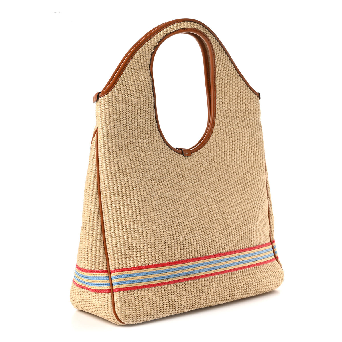 Fendi Paglia Chicco Riso Logo Embroidered Hobo Alchemy Brandy 2 of 11
