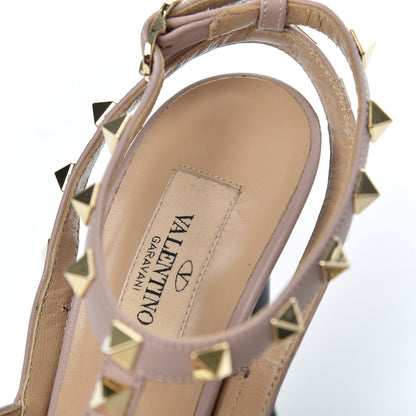 Valentino Garavani Patent Nappa Rockstud Ankle Strap 100mm Pumps 38 Black Poudre 11 of 11