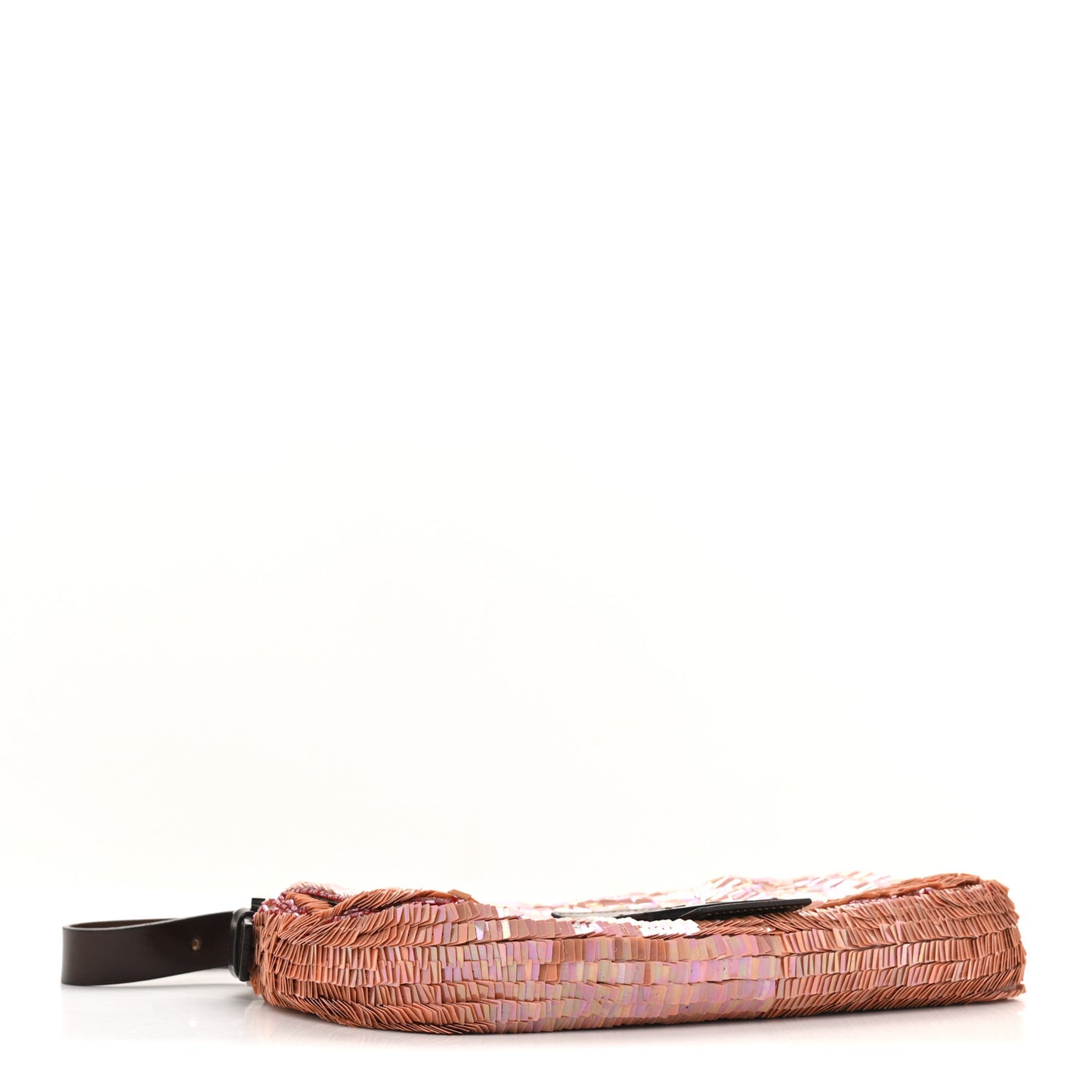 Sequin Beaded Baguette Pink Dark Brown