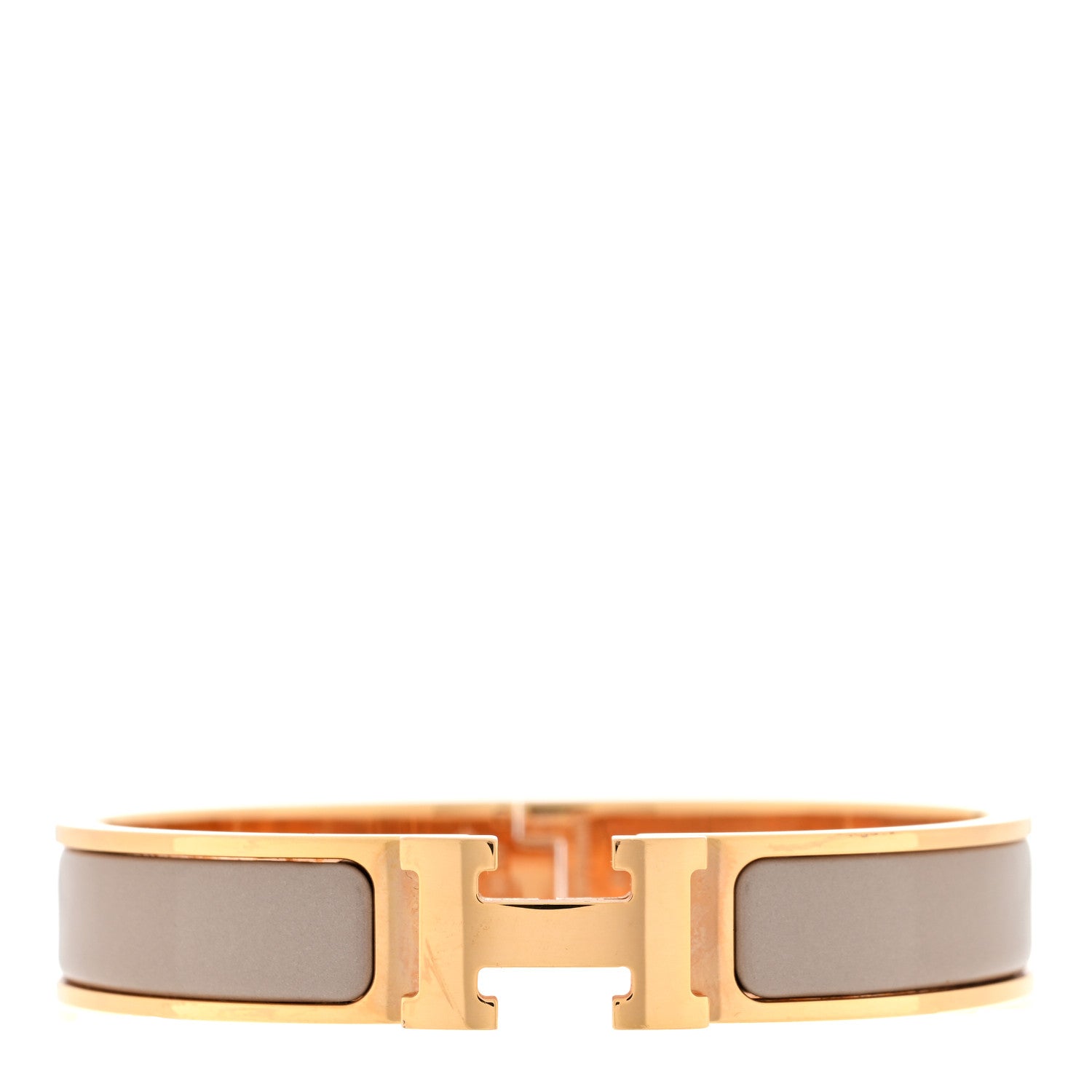 Hermes Enamel Narrow Clic Clac H Bracelet PM Marron Glace 1 of 3