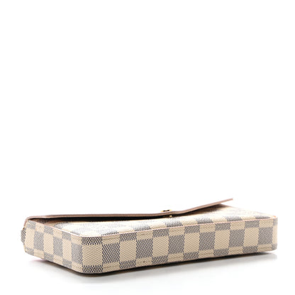 Louis Vuitton Damier Azur Calfskin Pochette Felicie Eau De Rose 4 of 10