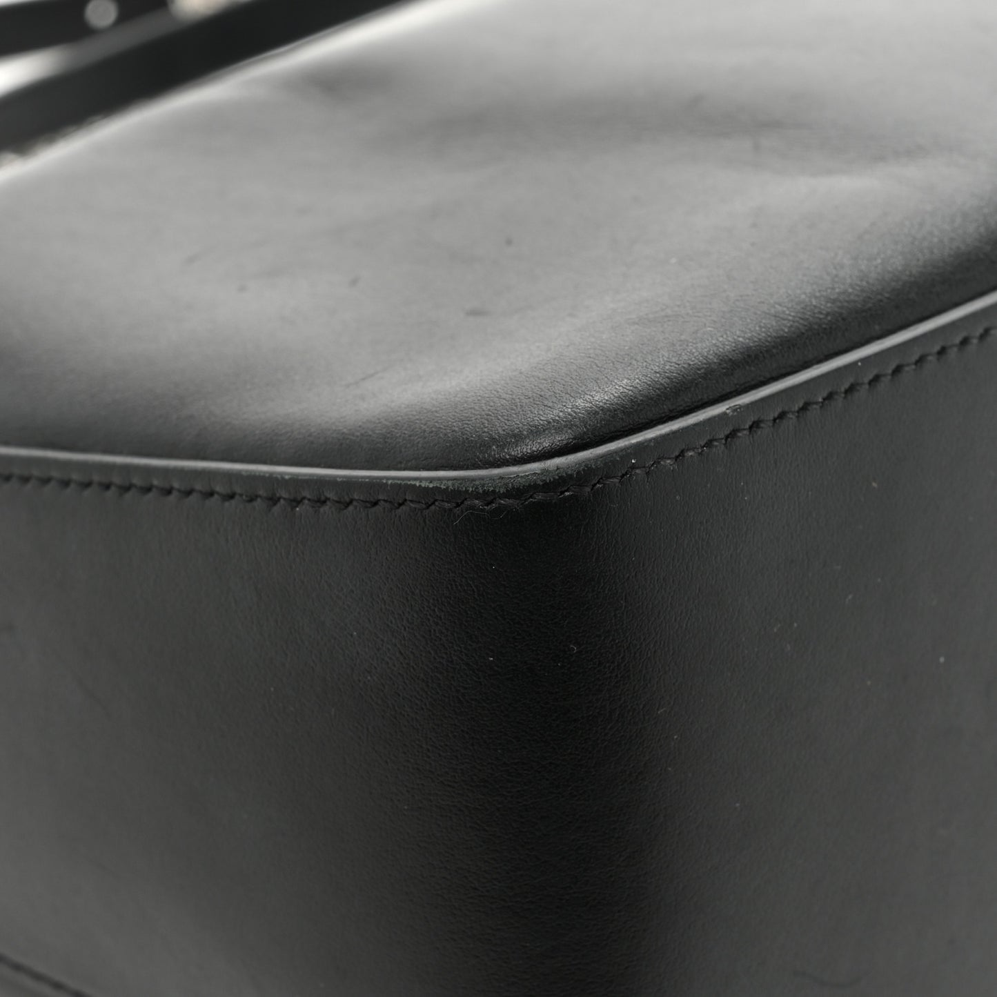Smooth Calfskin Small Moon Cut Out Shoulder Bag Black