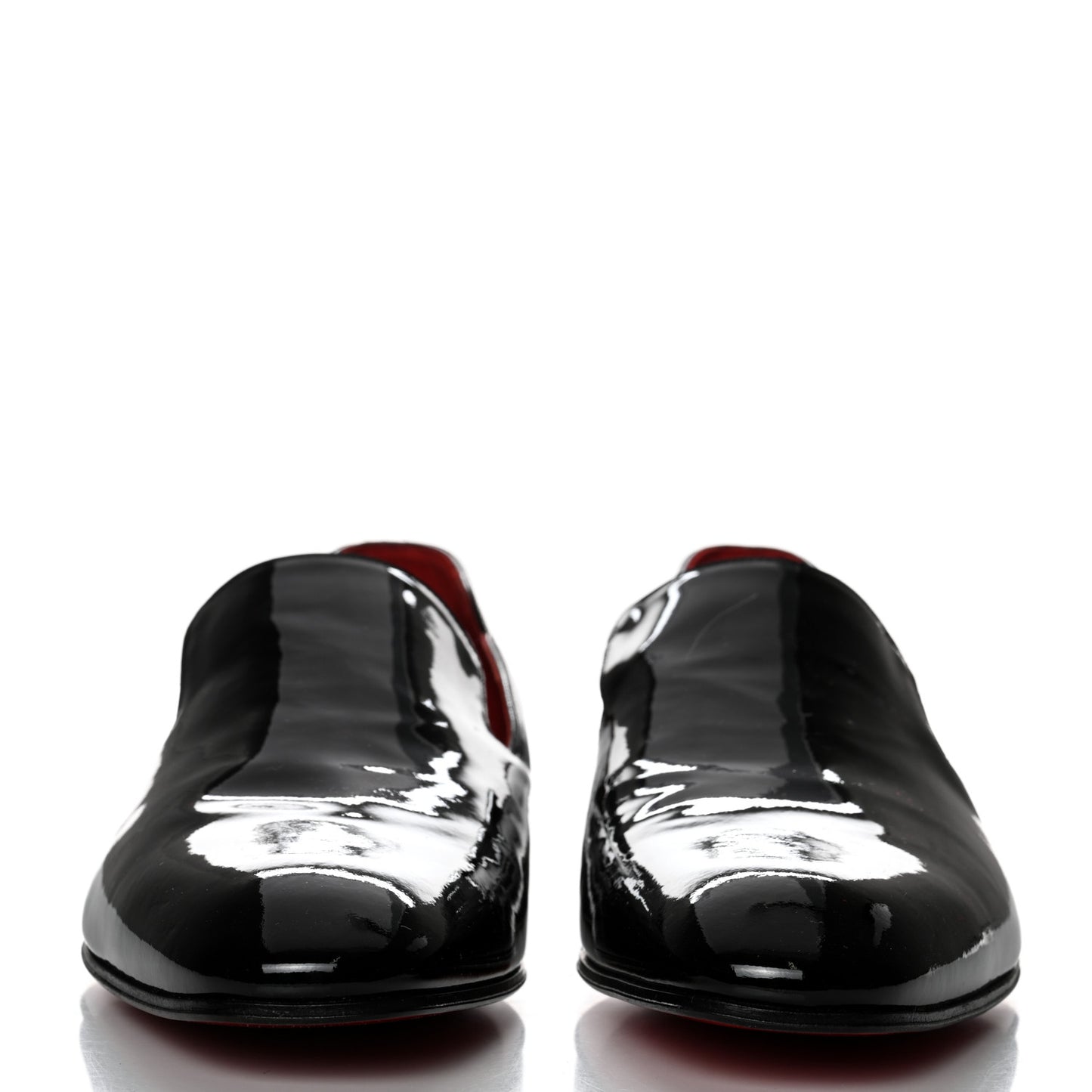 Patent Calfskin Mens Dandelion Flat Loafers 42 Black