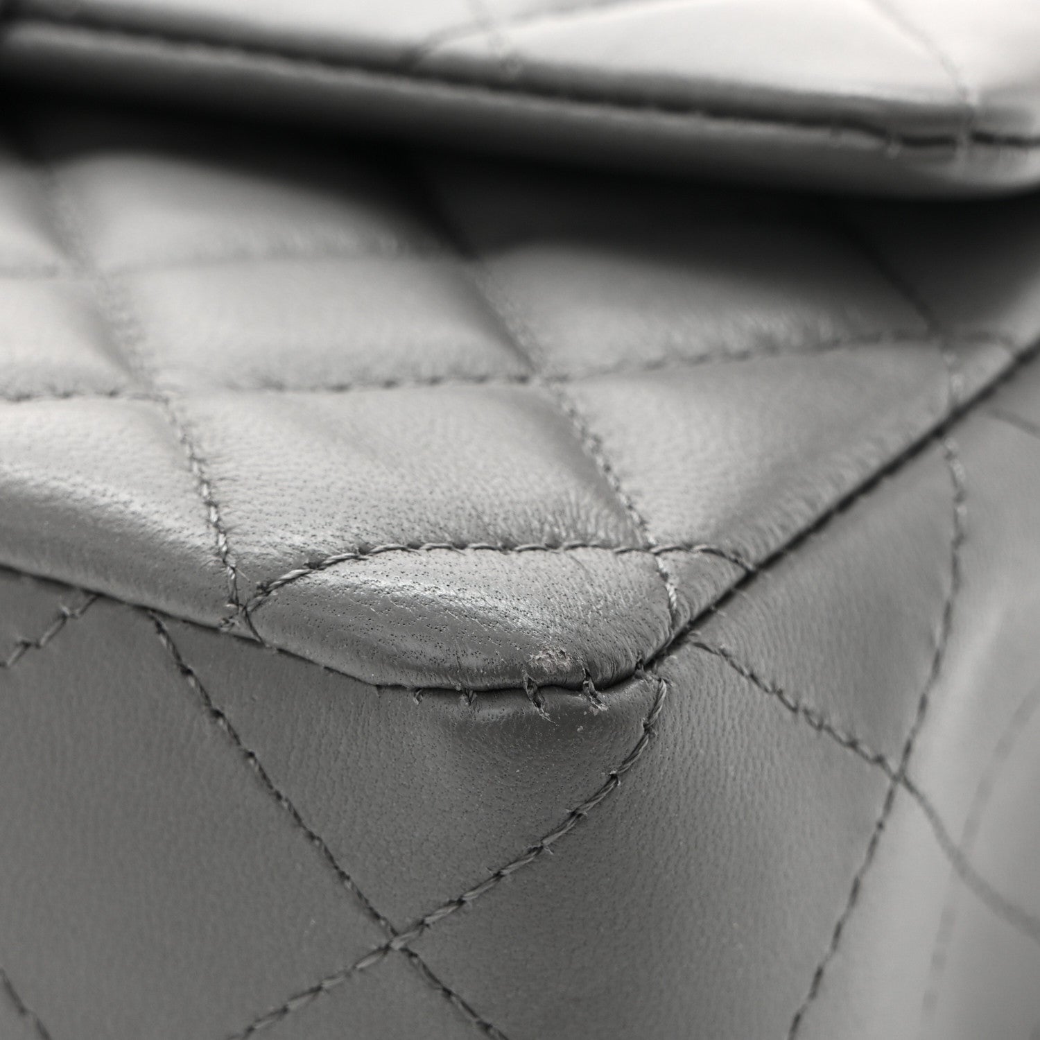 Chanel Lambskin Quilted Mini Rectangular Flap Dark Grey 1906684