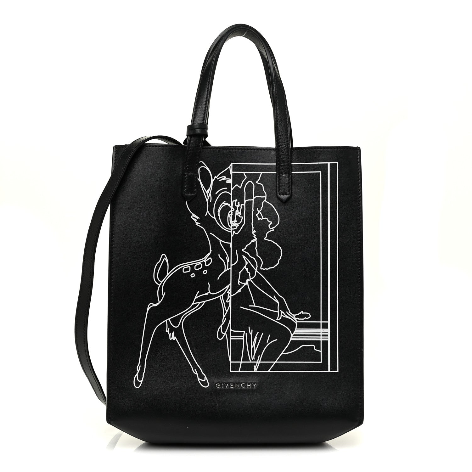 Givenchy Calfskin Bambi Print Small Stargate Shopper Tote Black 3 of 17
