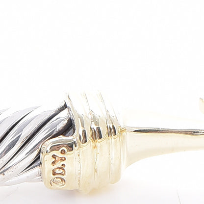 David Yurman Sterling Silver 14K Yellow Gold 5mm Cable Classic Buckle Bracelet 6 of 6