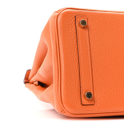 Hermes Taurillon Clemence Birkin 30 Orange 9 of 11