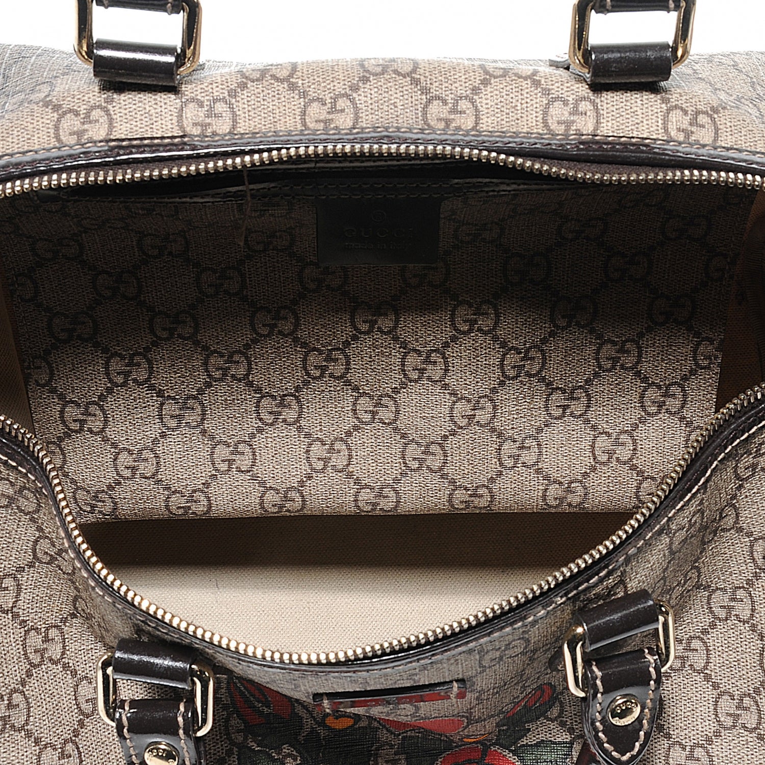 Gucci GG Plus Monogram Tattoo Heart Medium Joy Boston Dark Brown 5 of 9