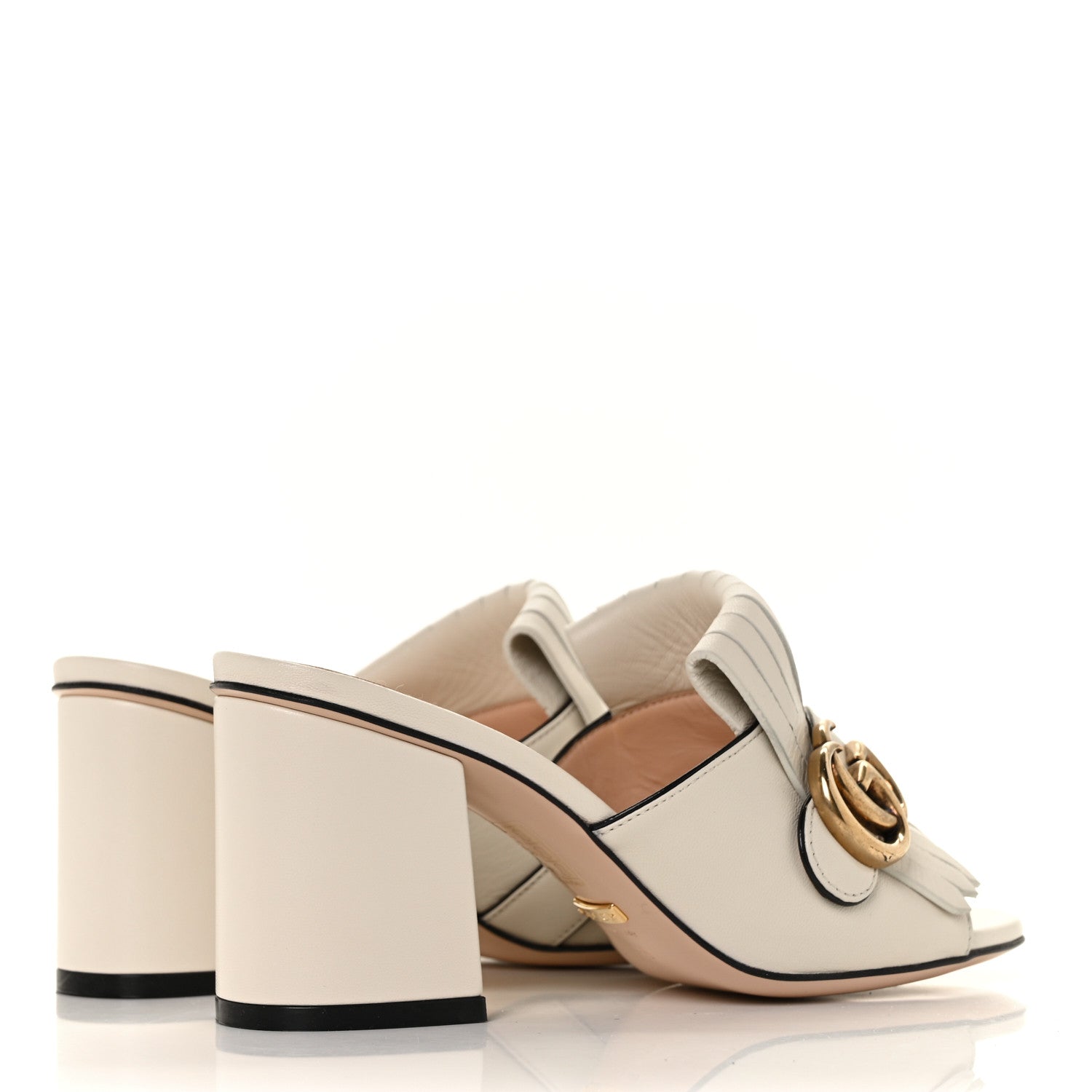 Gucci Malaga Kid GG Marmont Fringe 75mm Slide Sandals 35 Mystic White 4 of 8