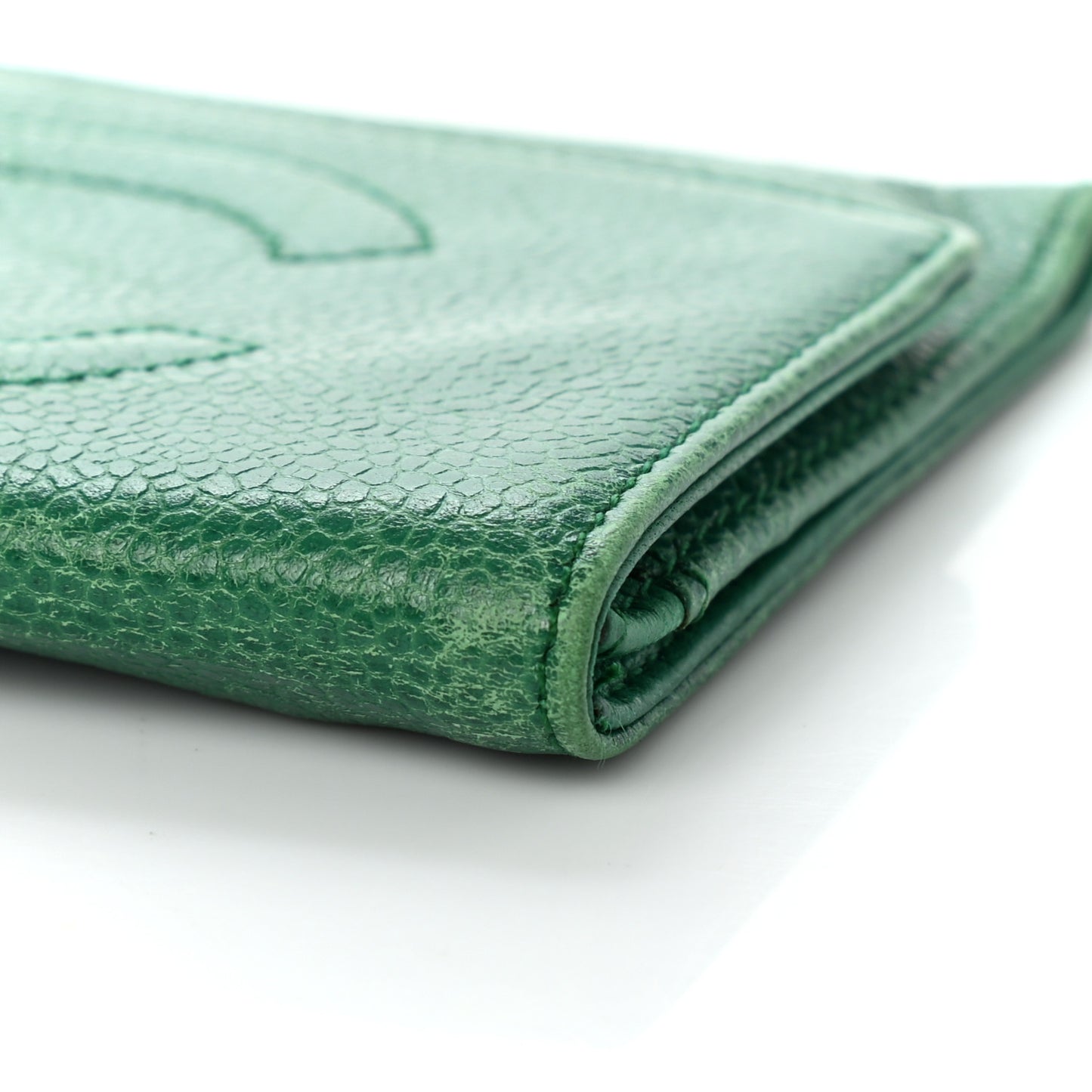 Caviar Timeless CC Card Holder Flap Wallet Green