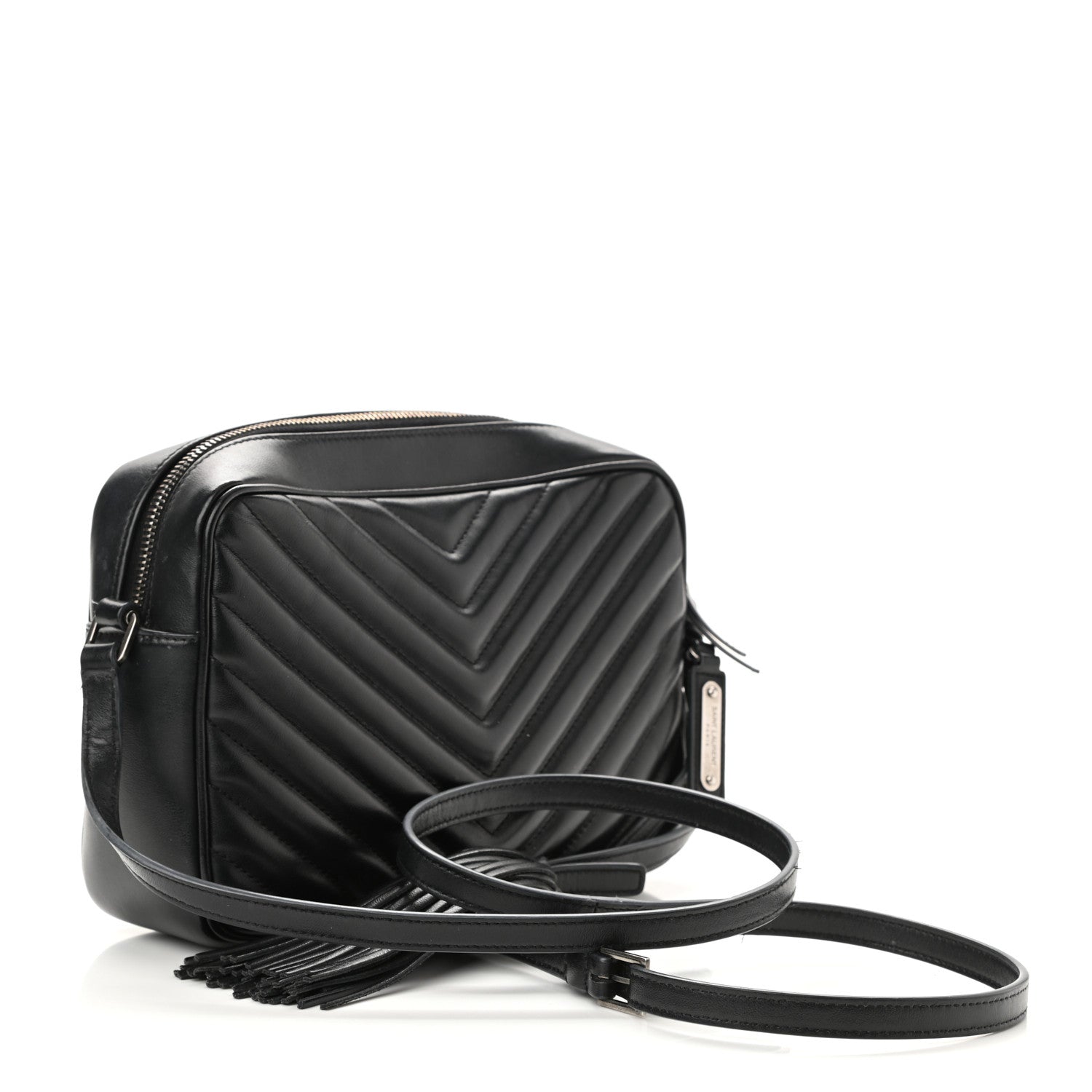 Saint Laurent Calfskin Matelasse Monogram Lou Camera Bag Sea Pebble 3 of 12