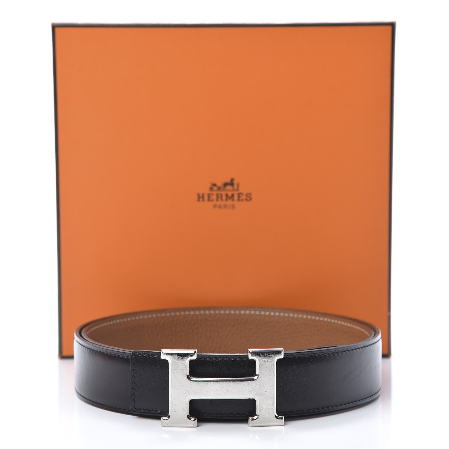 Hermes Box Togo 32mm H Belt 100 Black Gold 10 of 10
