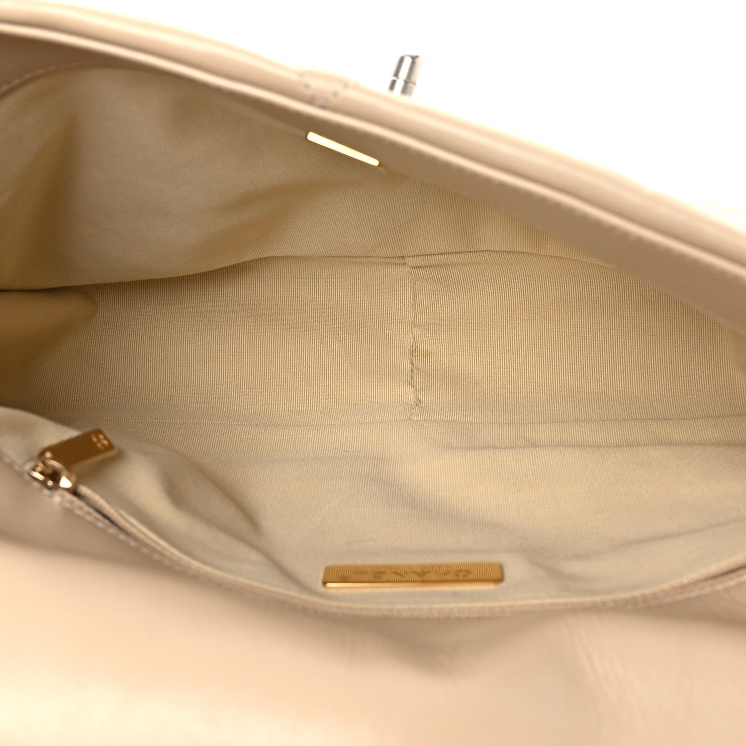 Chanel Lambskin Quilted Large Chanel 19 Flap Beige 4 of 13