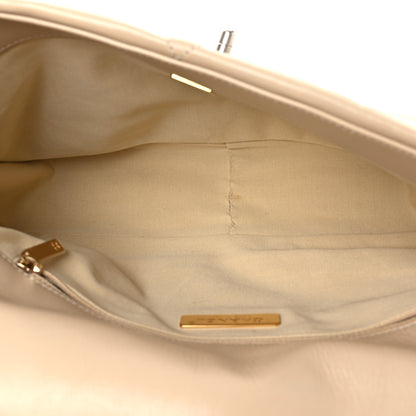Chanel Lambskin Quilted Large Chanel 19 Flap Beige 4 of 13