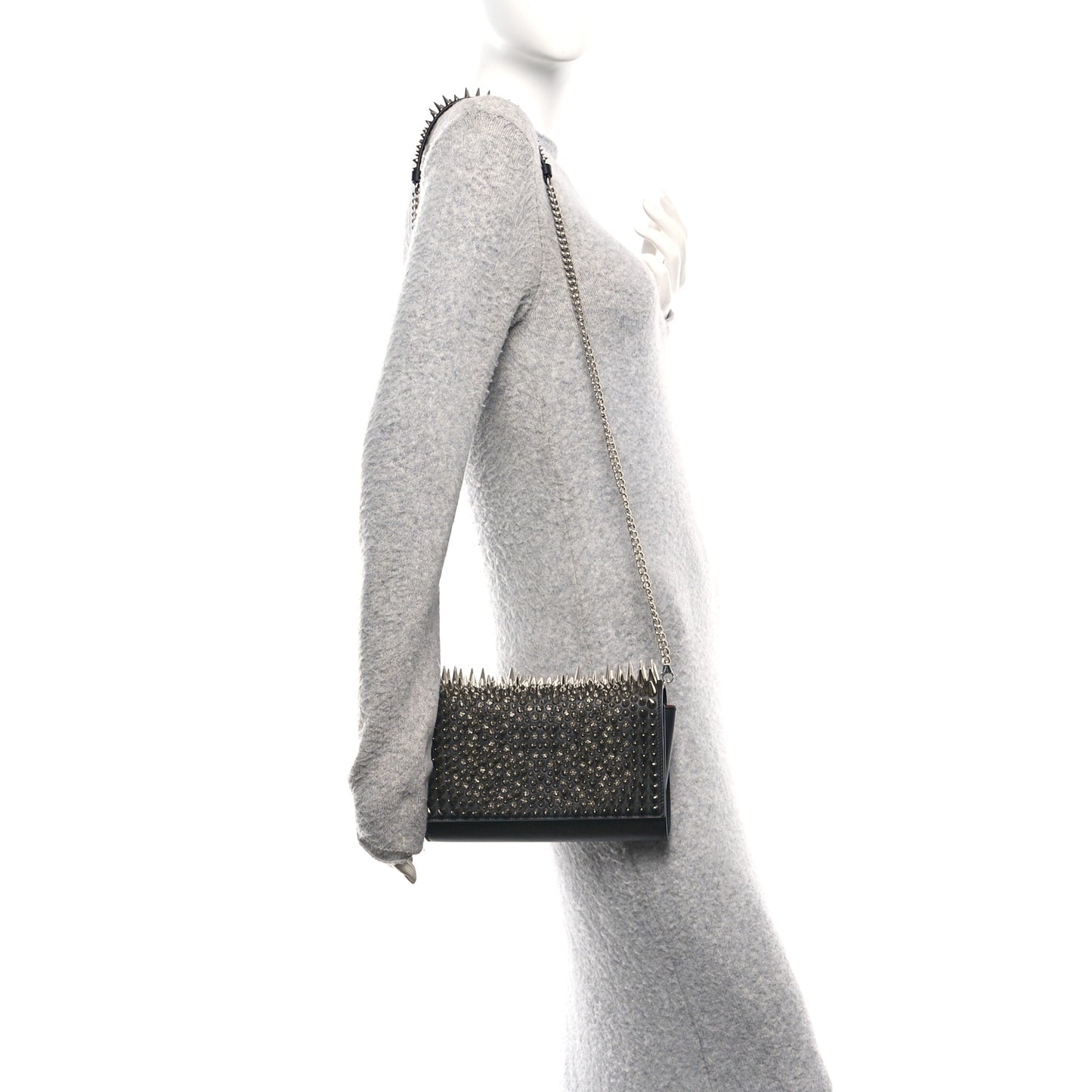 Nappa Estepic Spikes Paloma Clutch Black Silver