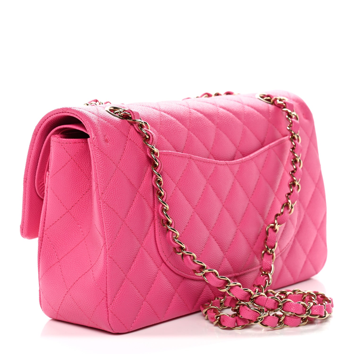 Chanel Caviar Quilted Medium Double Flap Dark Pink 3 of 11