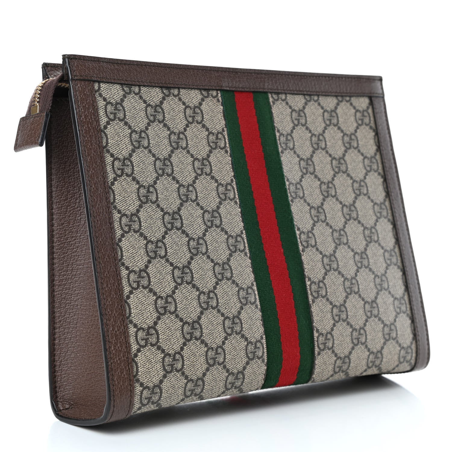 Gucci GG Supreme Monogram Web Ophidia Pouch Brown 2 of 4