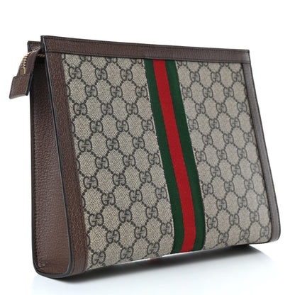 Gucci GG Supreme Monogram Web Ophidia Pouch Brown 2 of 4