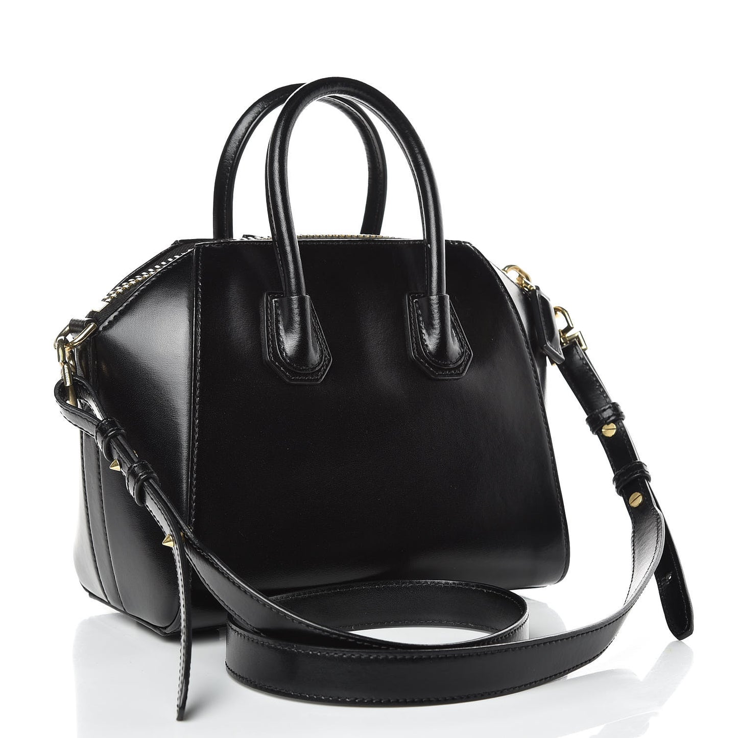 Shiny Lord Calfskin Mini Antigona Black