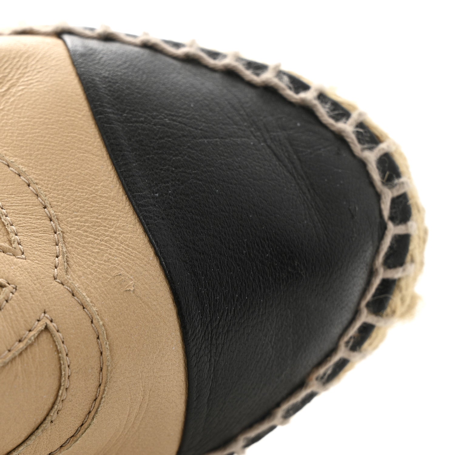 Chanel Lambskin CC Espadrilles 37 Beige Black 12 of 14