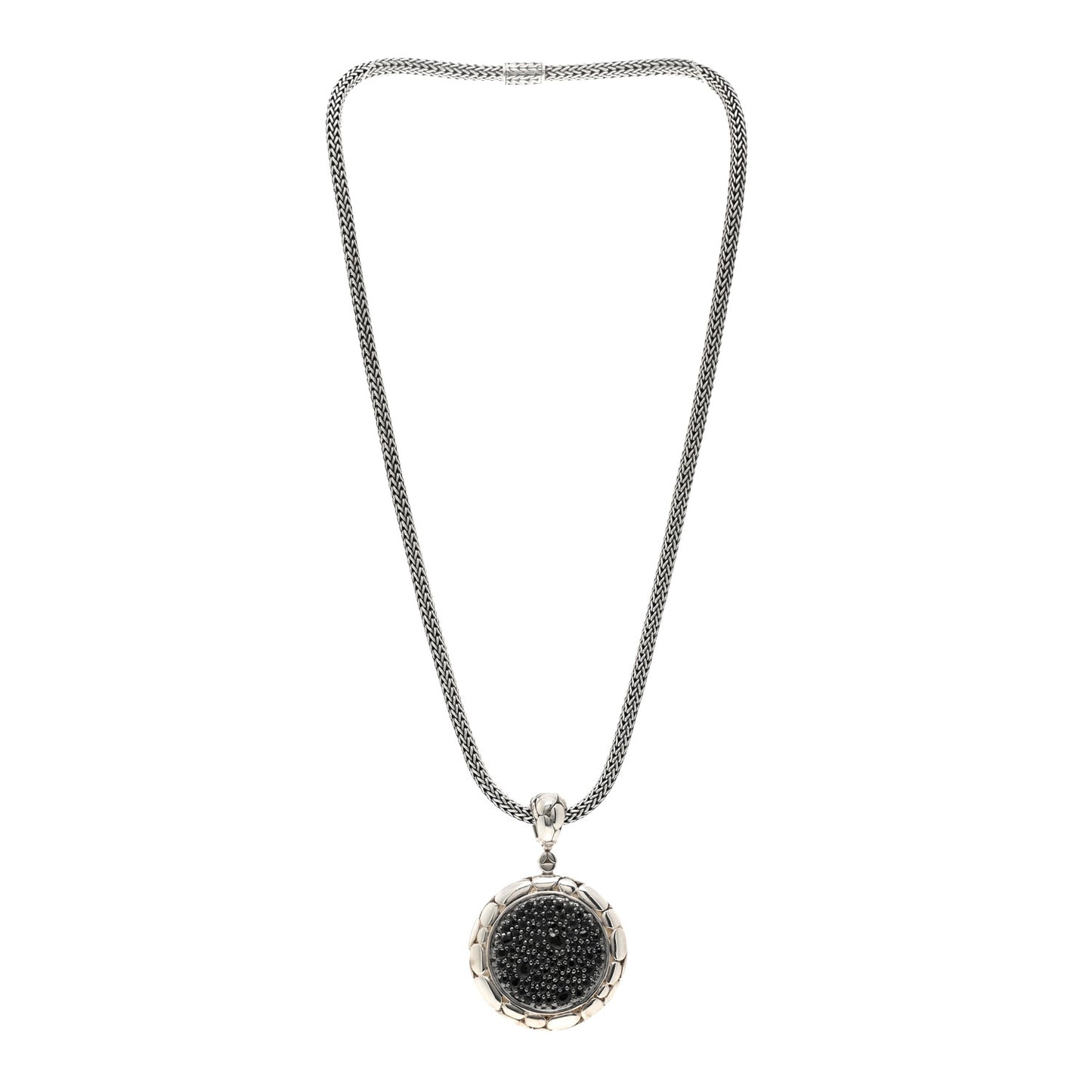Sterling Silver Black Sapphire Kali Lavafire Pendant Necklace