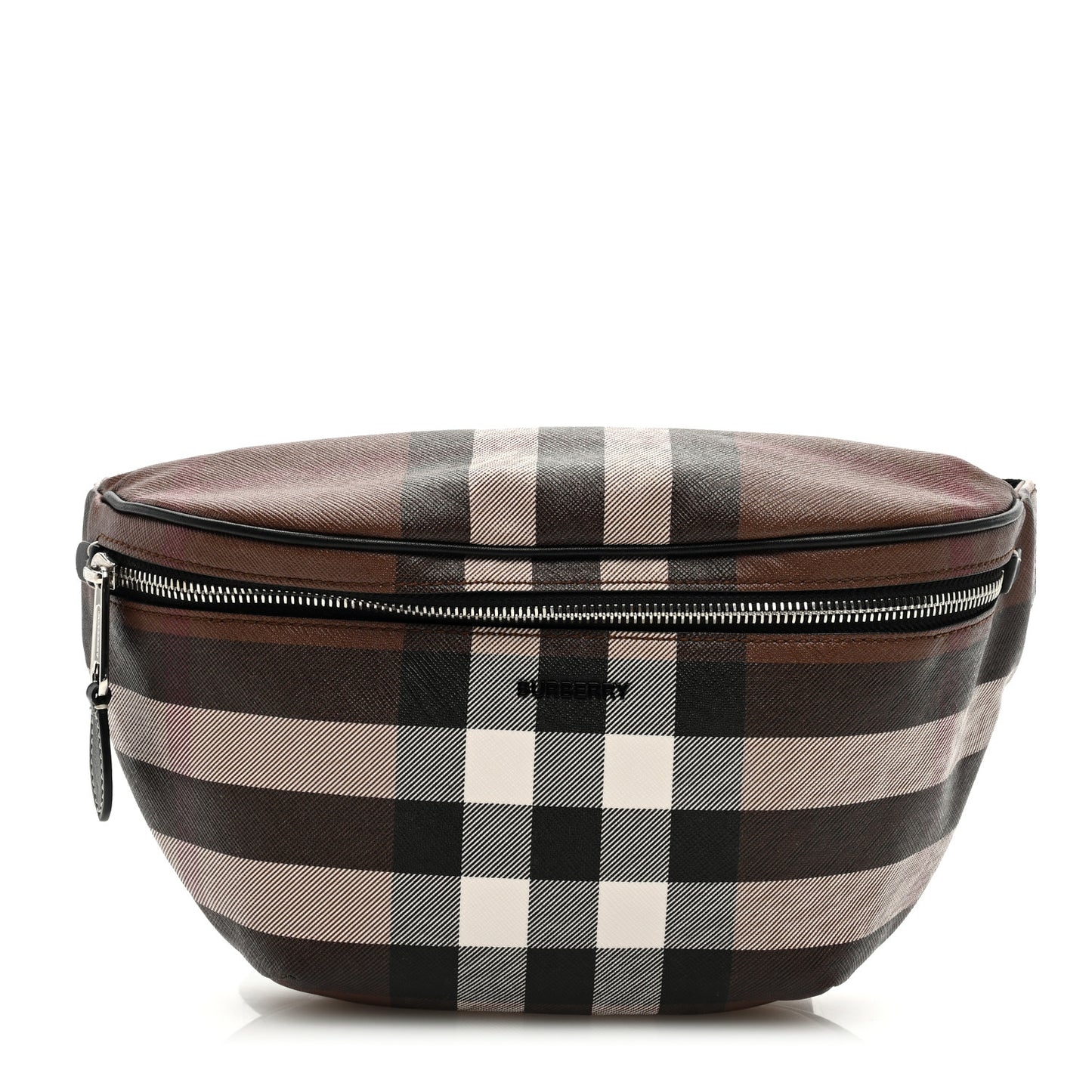 E-canvas Check Bum Bag Dark Birch Brown