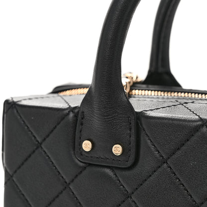 Chanel Calfskin Quilted Studded Square Vanity Case Black 12 of 12