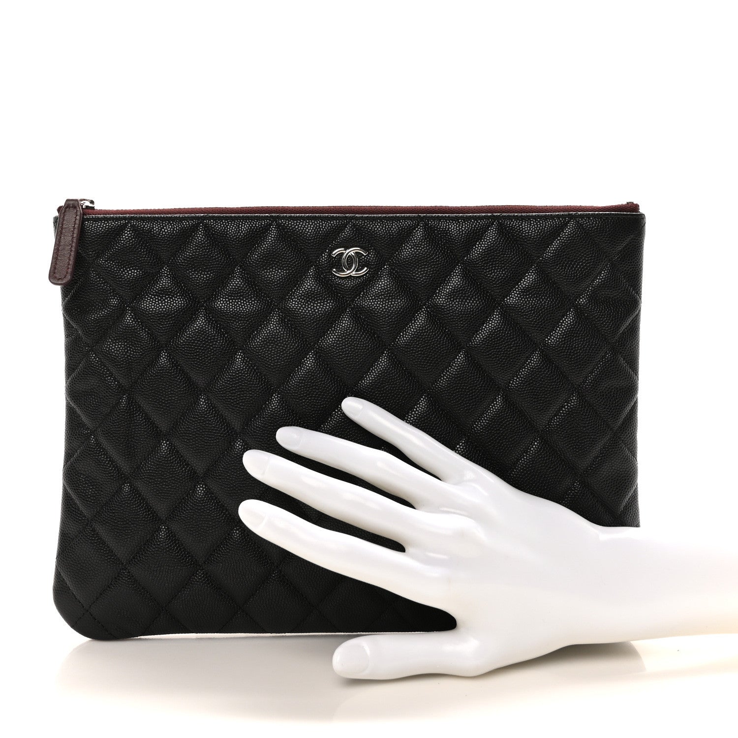 Chanel Caviar Quilted Medium Cosmetic Case Black 2 of 9