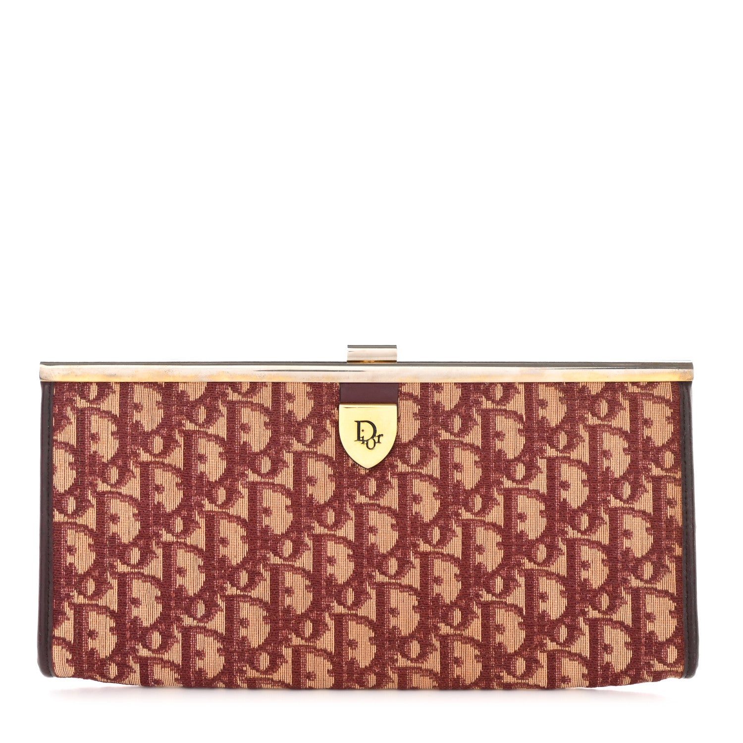 Christian Dior Monogram Clutch Burgundy 1 of 15