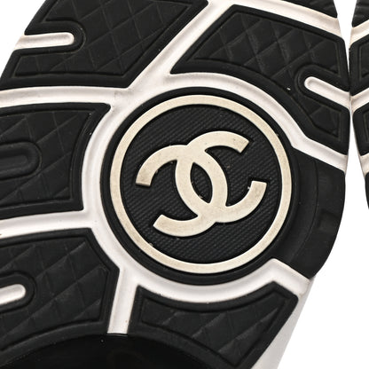 Chanel Fabric Suede Calfskin CC Sneakers 39.5 Grey Black 6 of 9