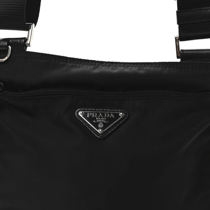 Prada Tessuto Nylon Saffiano Flat Messenger Bag Black 8 of 10