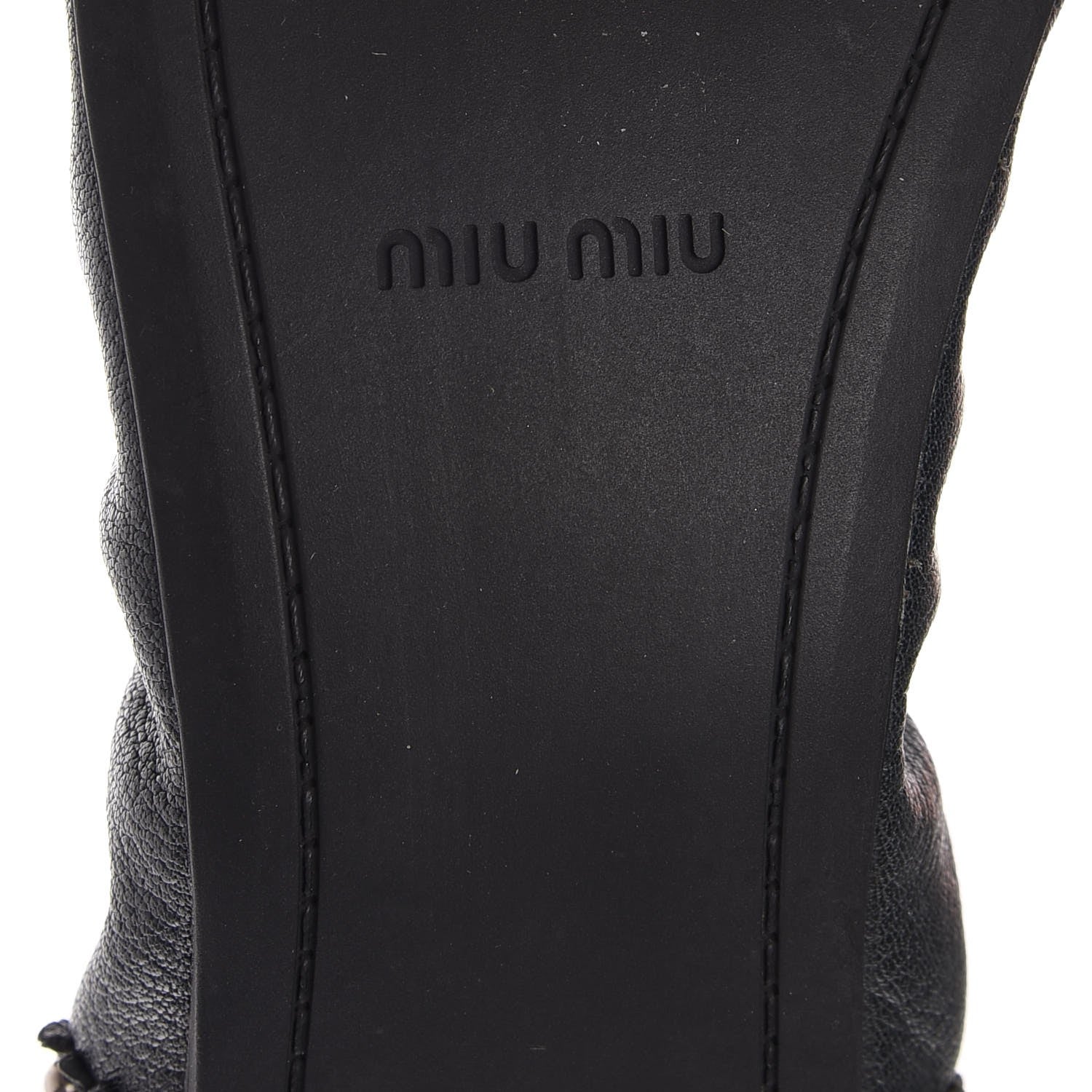Miu Miu Goatskin Studded Buckle Ballet Flats 36 Denim 8 of 11