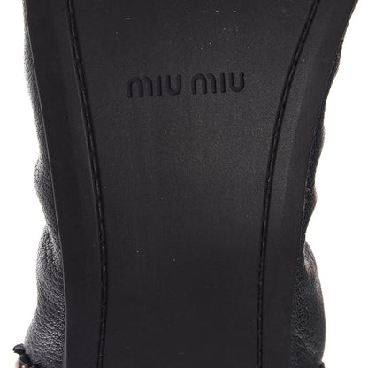 Miu Miu Goatskin Studded Buckle Ballet Flats 36 Denim 8 of 11