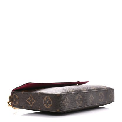 Louis Vuitton Monogram Pochette Felicie Chain Wallet Fuchsia 5 of 15