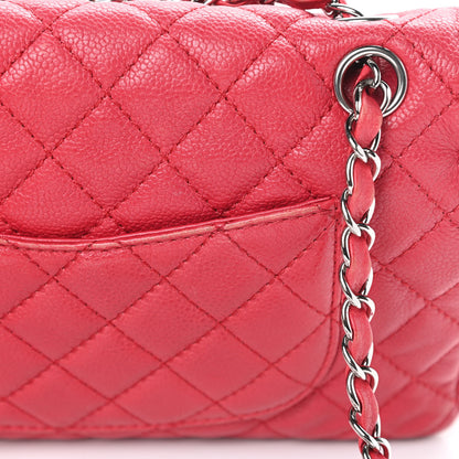 Chanel Washed Caviar Quilted Medium Double Flap Red 12 of 13