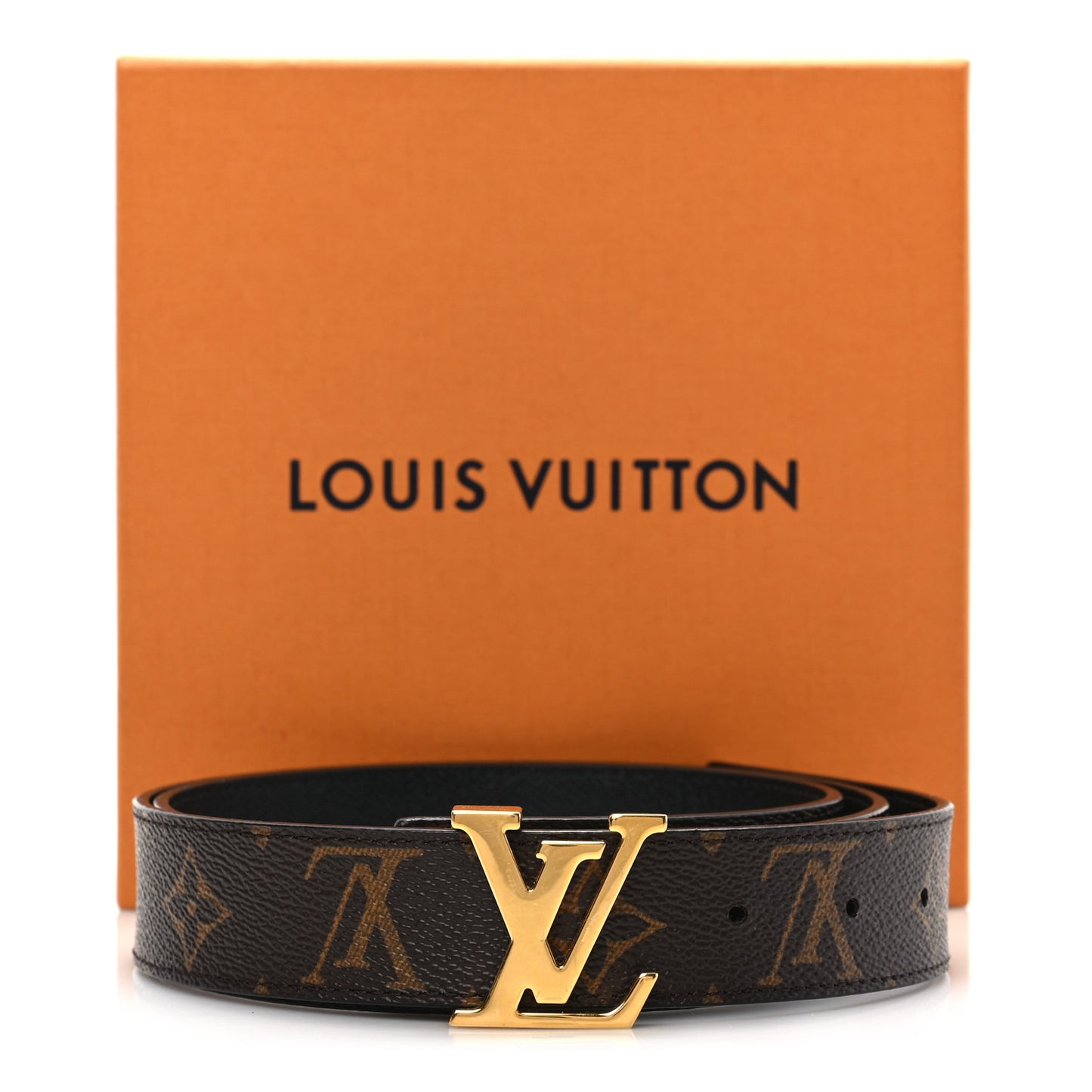 Calfskin Monogram 30mm LV Initiales Reversible Belt 90 36 Black